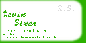 kevin simar business card